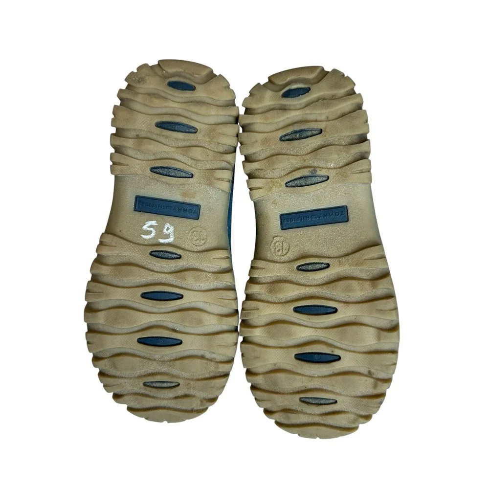 Tommy Hilfiger Kids Navy White Duck Boots Size 13 Zip Up Winter Snow Shoes
